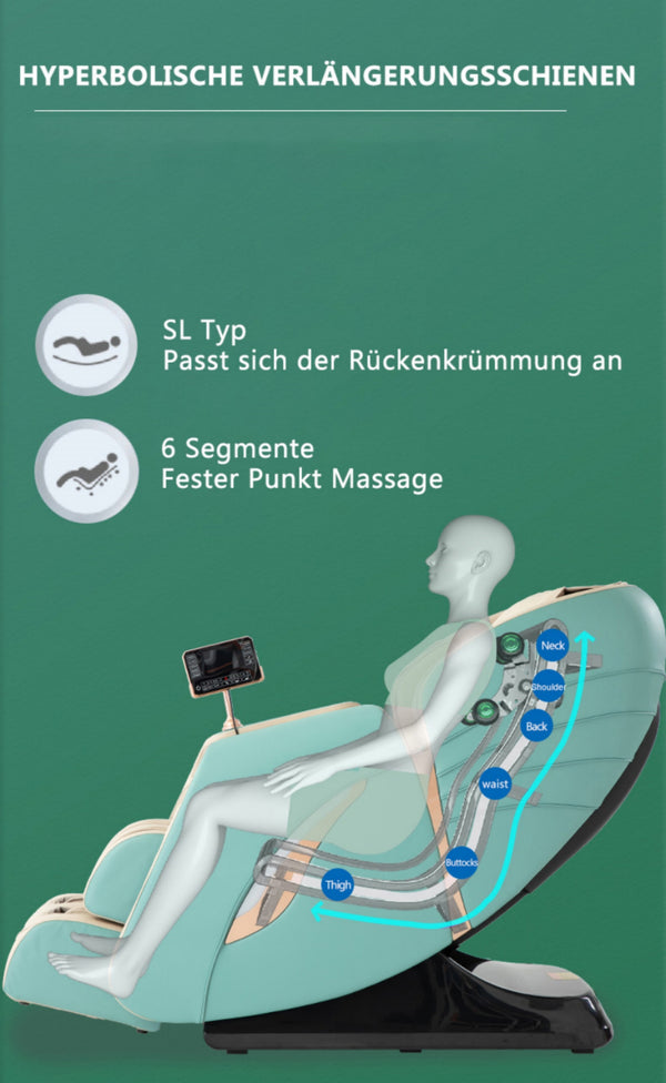 Designer Relaxsessel 2D Massagesessel Sessel Modell Sion Salottini Neuste Generation! Grün