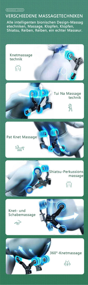 Designer Relaxsessel 2D Massagesessel Sessel Modell Sion Salottini Neuste Generation! Grün