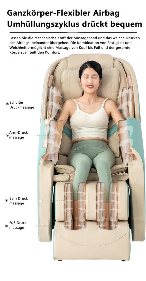 Edler Relaxsessel 2D Massagesessel Sessel Modell Sion Salottini Neuste Generation! Beige