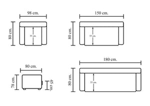 Chesterfield Vintage Maxim Deluxe Sofagarnitur (3/2/1 oder 3/1/1) Ledergarnitur Salottini