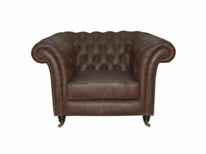 Chesterfield Nottingham Deluxe Sofagarnitur (3/2/1 oder 3/1/1) Ledergarnitur Salottini (Rollen)