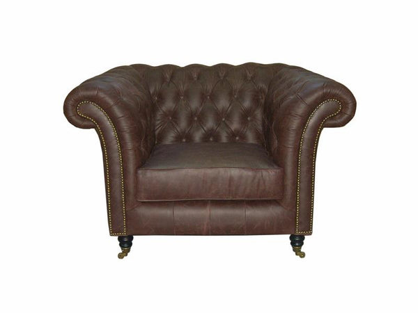 Chesterfield Nottingham Deluxe Sofagarnitur (3/2/1 oder 3/1/1) Ledergarnitur Salottini (Rollen)