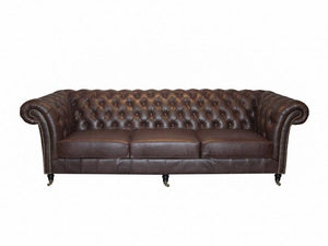 Chesterfield Nottingham Deluxe Sofagarnitur (3/2/1 oder 3/1/1) Ledergarnitur Salottini (Rollen)