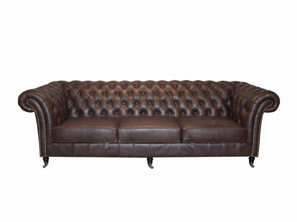 Chesterfield Nottingham Deluxe Sofagarnitur (3/2/1 oder 3/1/1) Ledergarnitur Salottini (Rollen)