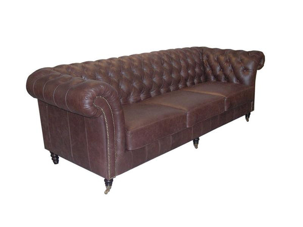 Chesterfield Nottingham Deluxe Sofagarnitur (3/2/1 oder 3/1/1) Ledergarnitur Salottini (Rollen)