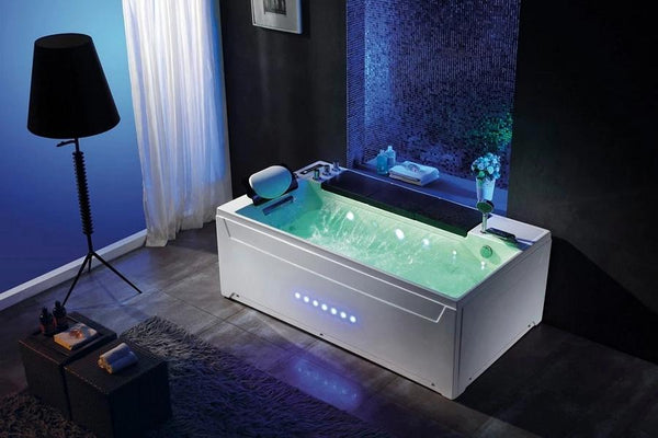 Whirlpool für 1 Person 180x100 Ohio Badewanne Wasserfall Whirlwanne Sonderpreis