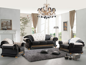 Luxus XL Chesterfield Leder Oriental Sofagarnitur 3/2/1 Polstergarnitur SCHWARZ SONDERPREIS