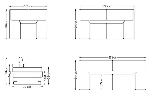 Designer XL Sofa Rebecca 3-Sitzer Leder Couch Salottini Sonderpreis