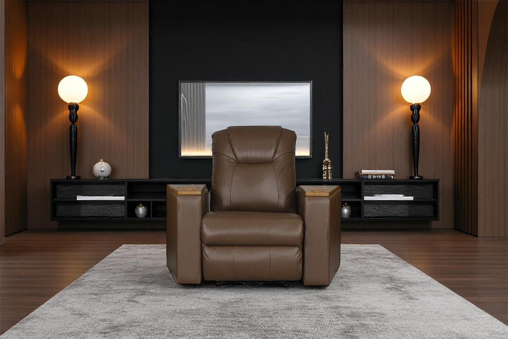 Designer Sessel Portland Deluxe Recliner Ledersessel Relaxsessel mit Motor Salottini