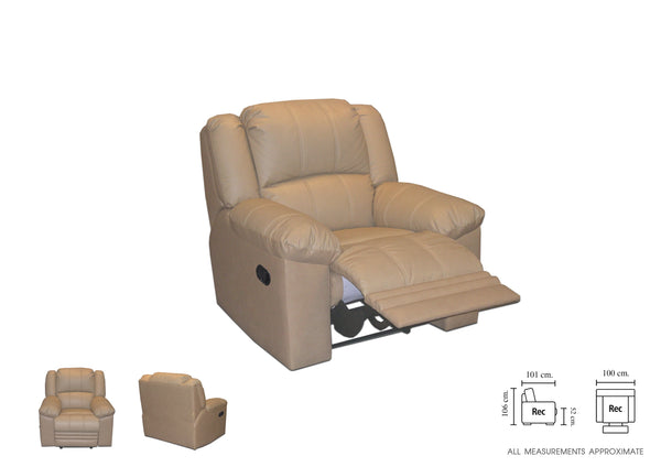 Klassischer Sessel Michigan Deluxe Recliner Ledersessel Relaxsessel mit Motor Salottini