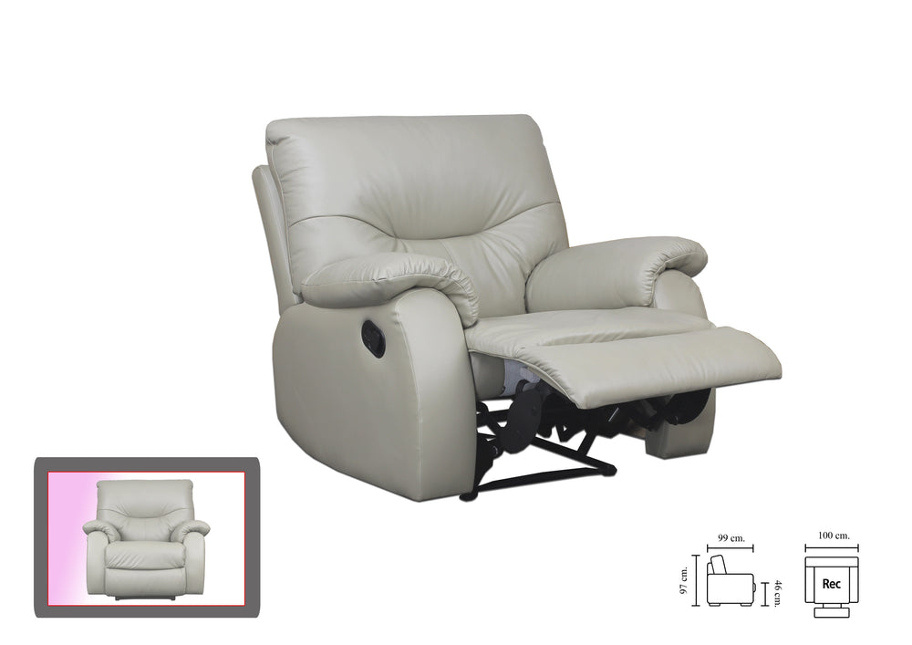 Klassischer Sessel Arcadia Deluxe Recliner Ledersessel Relaxsessel mit Motor Salottini