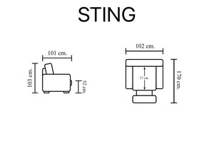 VERKÜRZTE LIEFERZEIT Chesterfield Ohrensessel Sting Recliner Ledersessel Relaxsessel Motor