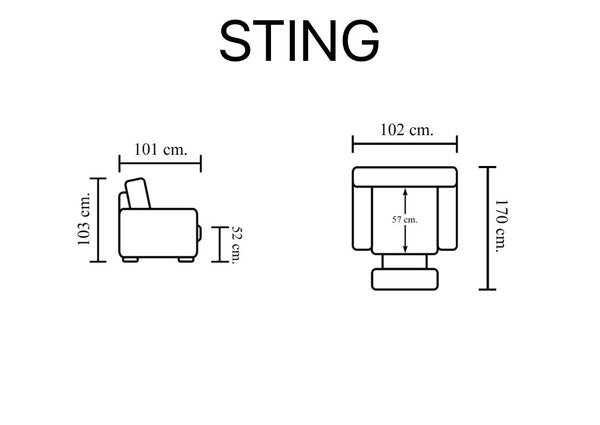 SOFORT LIEFERBAR Chesterfield Ohrensessel Sting Recliner Ledersessel Relaxsessel Motor