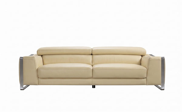 Luxus XL Sofagarnitur Andrea (3/2/1 oder 3/1/1) Leder Polstergarnitur Salottini beige