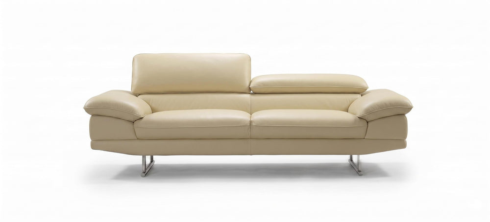 Designer Sofa Bassano 3-Sitzer Leder Couch Salottini Sonderpreis beige / Ice
