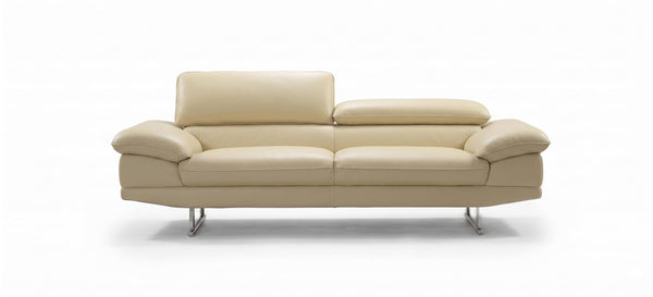 Moderne XL Sofagarnitur Bassano 3/2/1 Leder Polstergarnitur MIT VIDEO Beige / Ice