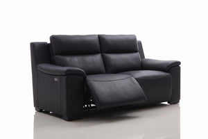 Elektro Recliner Sofagarnitur Capri (3/2/1 oder 3/1/1) Leder Salottini MIT Motoren Schwarz