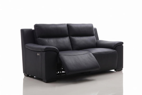 Elektro Recliner Sofagarnitur Capri (3/2/1 oder 3/1/1) Leder Salottini MIT Motoren Schwarz