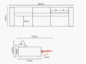 Modernes Recliner MEGA Sofa Leder Fabiano Kinosofa Big Sofa Salottini Sonderpreis