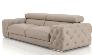 Elite Designer Sofa Fabrizio 3-Sitzer Leder Couch Salottini Sonderpreis Grau