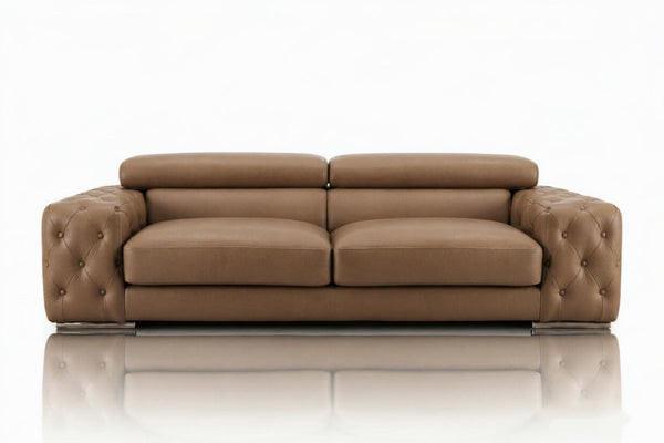 Elite Designer Sofa Fabrizio 3-Sitzer Leder Couch Salottini Sonderpreis Grau