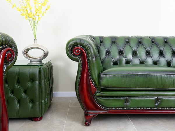 Traum Chesterfield Manchester Sofagarnitur (3/2/1 oder 3/1/1) Ledergarnitur Salottini Sonderpreis