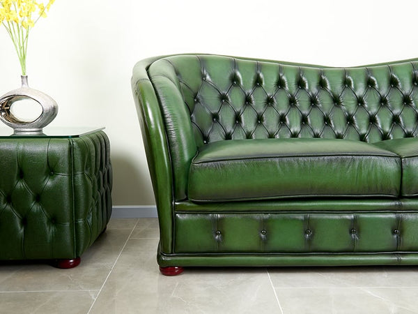 Exklusive Chesterfield Kingswood Sofagarnitur 3/1/Chaise Ledergarnitur Sonderpreis