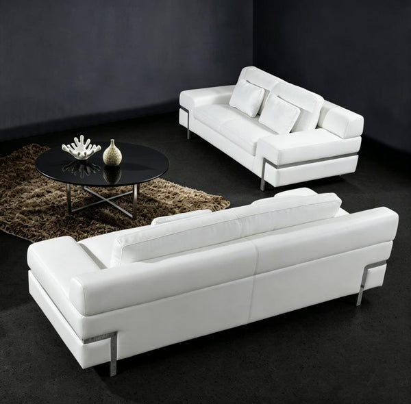 SOFORT LIEFERBAR XL Sofagarnitur Bormio 3/2 Leder Polstergarnitur Sonderpreis weiß
