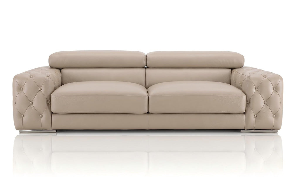 Elite Designer Sofa Fabrizio 3-Sitzer Leder Couch Salottini Sonderpreis Grau