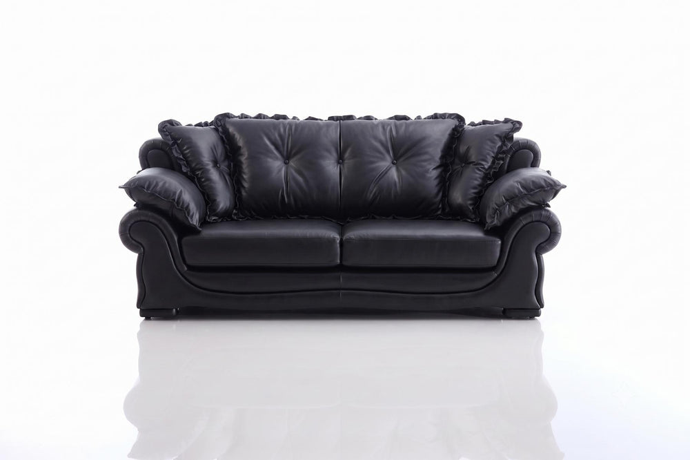 XL Sofagarnitur Nico 3/2/1 Leder Polstergarnitur Sonderpreis SALOTTINI mit VIDEO schwarz