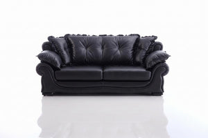 XL Sofagarnitur Nico 3/2/1 Leder Polstergarnitur Sonderpreis SALOTTINI mit VIDEO schwarz