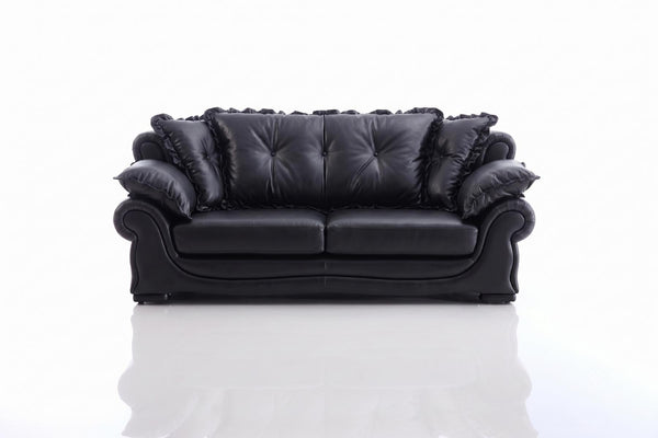 XL Sofagarnitur Nico 3/2/1 Leder Polstergarnitur Sonderpreis SALOTTINI mit VIDEO schwarz