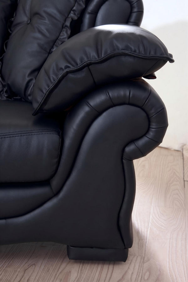XL Sofagarnitur Nico 3/2/1 Leder Polstergarnitur Sonderpreis SALOTTINI mit VIDEO schwarz