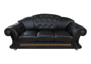 Edles Chesterfield Oriental XL Sofa Couch 3-Sitzer Salottini Leder schwarz SONDERPREIS