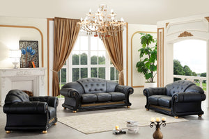 (LIEFERBAR IN NUR 5-6 WOCHEN) Chesterfield Oriental XL Sofagarnitur 3/2/1 Schwarz SONDERPREIS