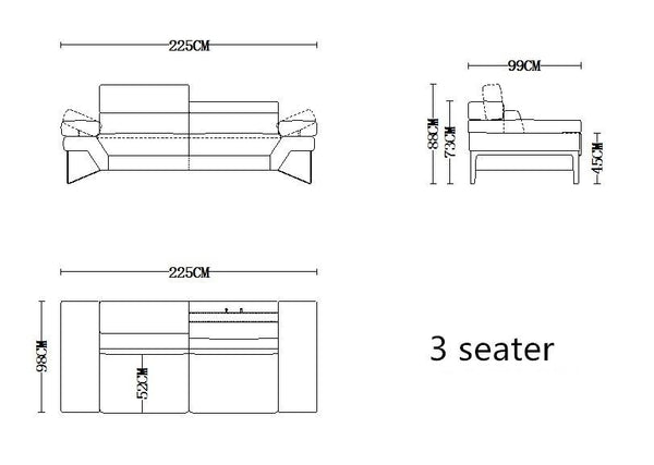 Sofagarnitur Raphaela (3/2/1 oder 3/1/1) Leder Polstergarnitur Salottini Sonderpreis