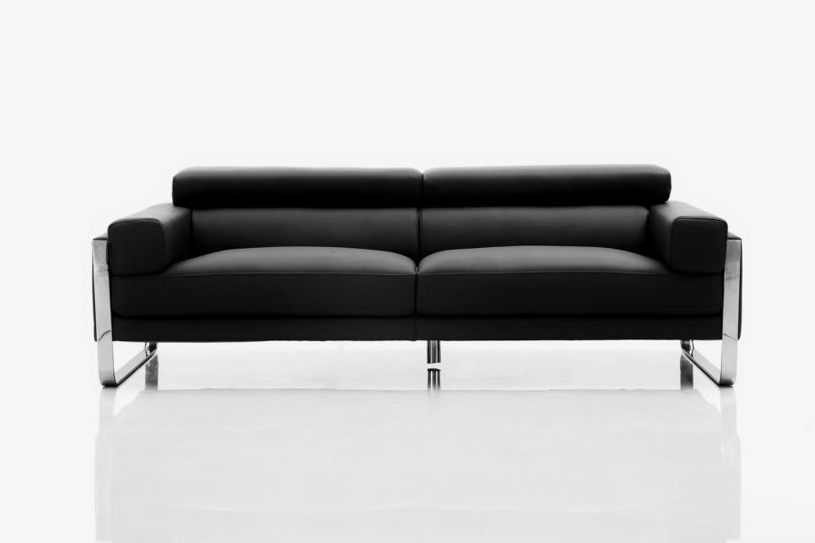 Luxus Designer Sofa Turin 3-Sitzer Leder Couch Salottini Sonderpreis schwarz