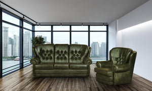 XL Luxus Chesterfield Sting Deluxe Leder Sofagarnitur (3/2/1 oder 3/1/1) Polstergarnitur Salottini