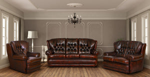 XL Luxus Chesterfield Sting Deluxe Leder Sofagarnitur (3/2/1 oder 3/1/1) Polstergarnitur Salottini