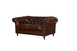 XL Chesterfield Themse Deluxe Sofagarnitur (3/2/1 oder 3/1/1) Ledergarnitur Salottini (Rollen)