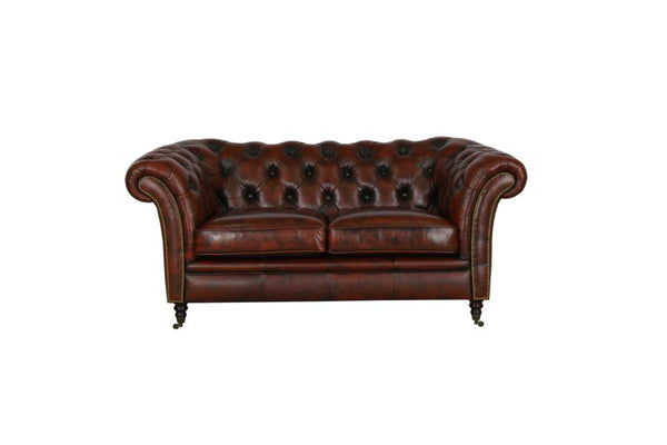 XL Chesterfield Themse Deluxe Sofagarnitur (3/2/1 oder 3/1/1) Ledergarnitur Salottini (Rollen)