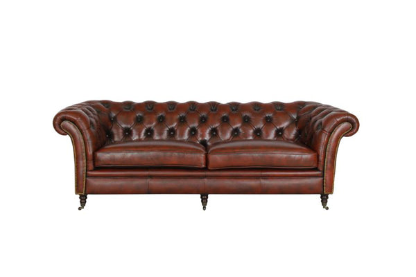XL Chesterfield Themse Deluxe Sofagarnitur (3/2/1 oder 3/1/1) Ledergarnitur Salottini (Rollen)