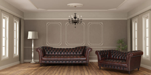 Chesterfield Vincent Deluxe Sofagarnitur 3/2 Ledergarnitur Salottini