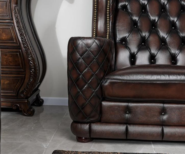 XL Luxus Chesterfield Watford Sofagarnitur (3/2/1 oder 3/1/1) Ledergarnitur Salottini