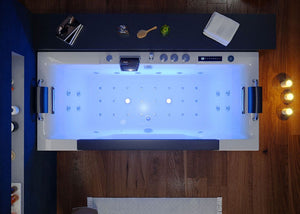 Whirlpool für 1 Person 180x80 Dallas Badewanne (Bullauge) Whirlwanne Sonderpreis