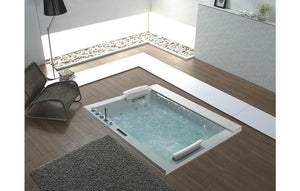 Edler XL 2 Personen Whirlpool Jackson 190x150 Badewanne weiß (Bodeneinbau)