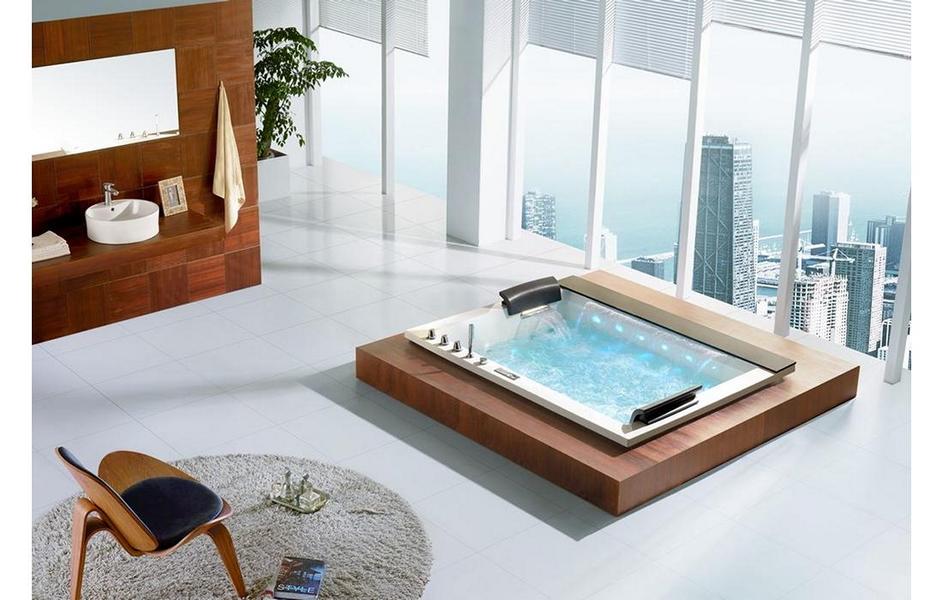 XL 2 Personen Whirlpool Jackson 190x150 Badewanne Vollausstattung (Bodeneinbau)