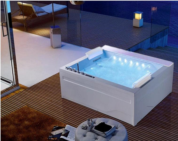 VERKÜRZTE LIEFERZEIT!  2 Personen Whirlpool Jackson 190x150 Badewanne (weiß) Vollausstattung