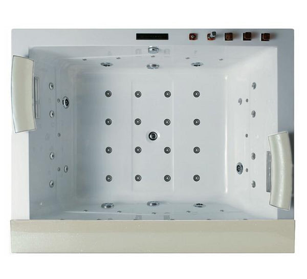 Edler XL 2 Personen Whirlpool Jackson 190x150 Badewanne weiß (Bodeneinbau)