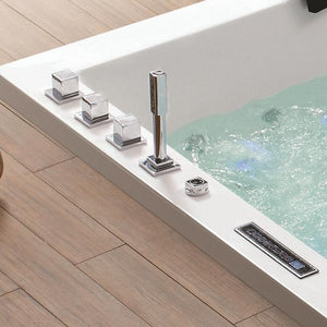 Edler XL 2 Personen Whirlpool Jackson 190x150 Badewanne weiß (Bodeneinbau)